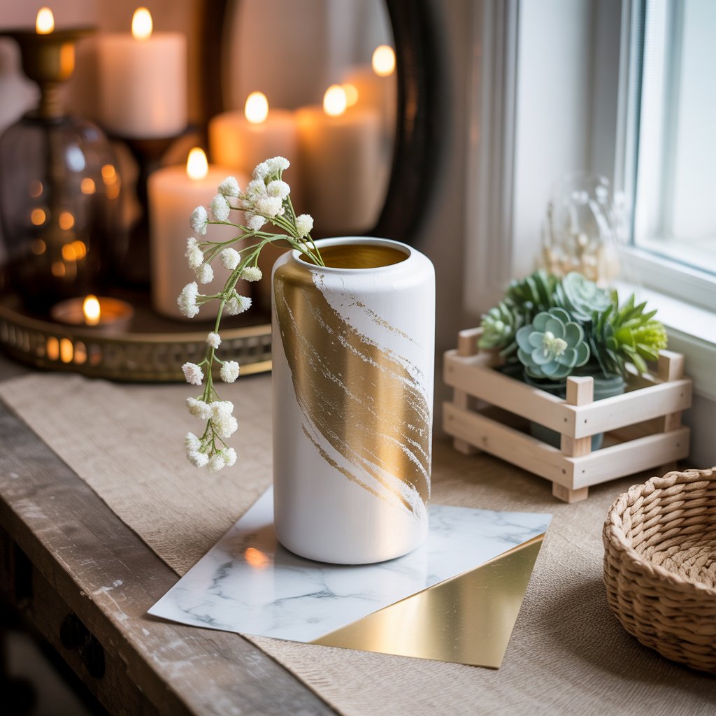 Dollar Tree farmhouse-style candle holders made with chalk paint
