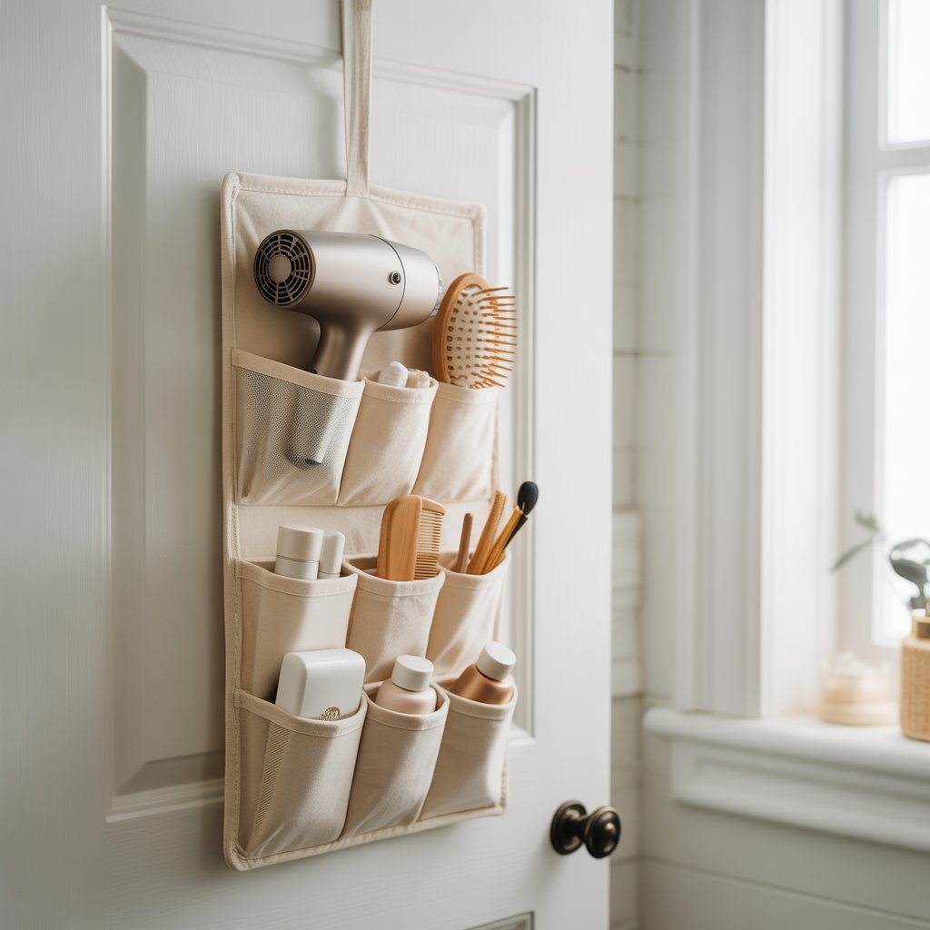 Bathroom organization ideas with wall-mounted shelves