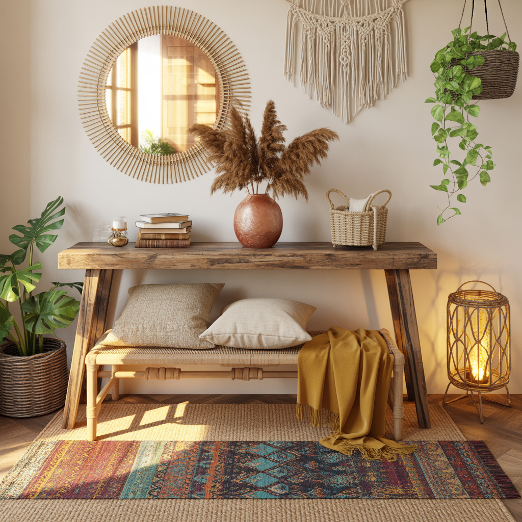 10 Stunning Boho Entryway Ideas for a Warm, Welcoming Home 2 Boho Entryway Ideas