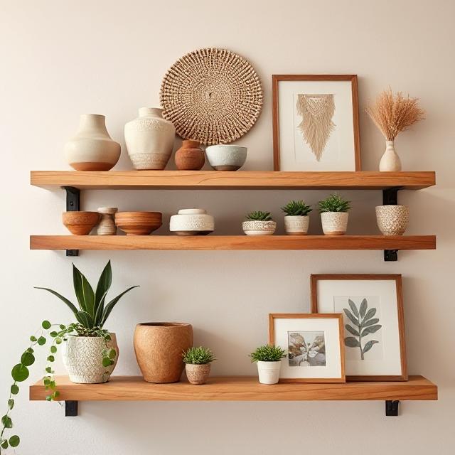 Boho Wall Shelves Styling