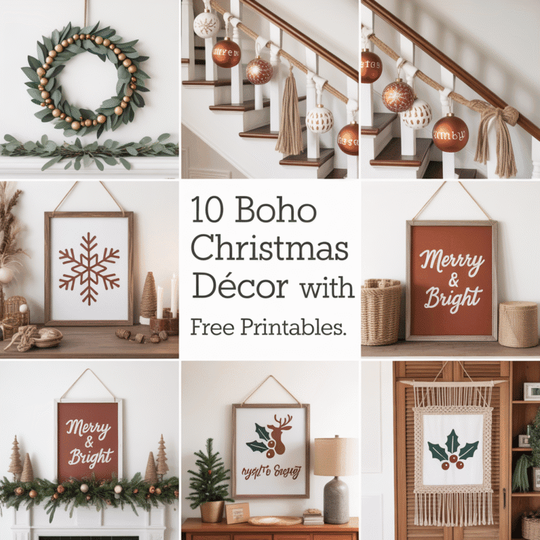 DIY Boho Christmas Décor with Free Printables