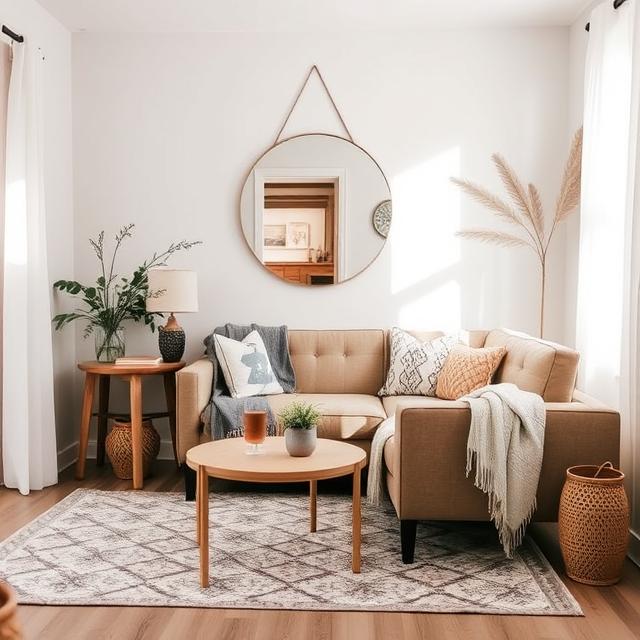 Small Boho Living Room Ideas That Feel Warm and Spacious 7 DIY Boho style living room using thrifted furniture and handmade art.