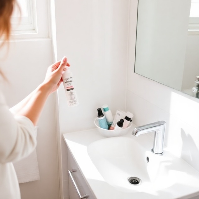 Declutter bathroom by removing unused toiletries