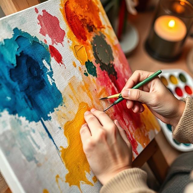 Designer creating balanced color combinations