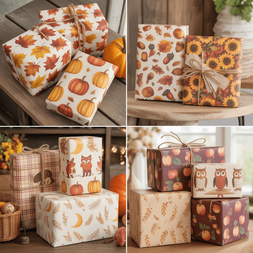 10 Charming Fall Printable Gift Wrap for Autumn Presents 2 Fall Printable Gift Wrap
