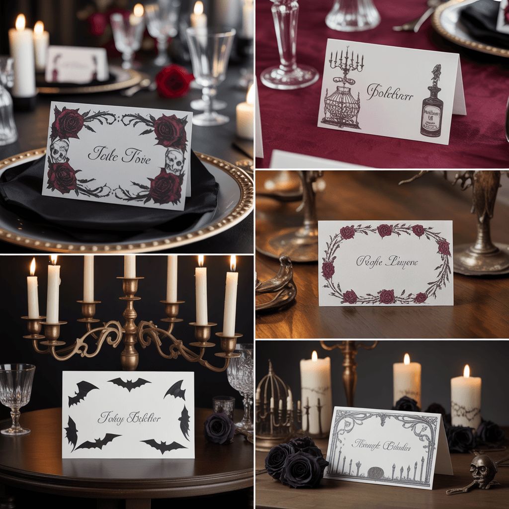 Gothic Halloween Place Cards 10 Elegant Ideas
