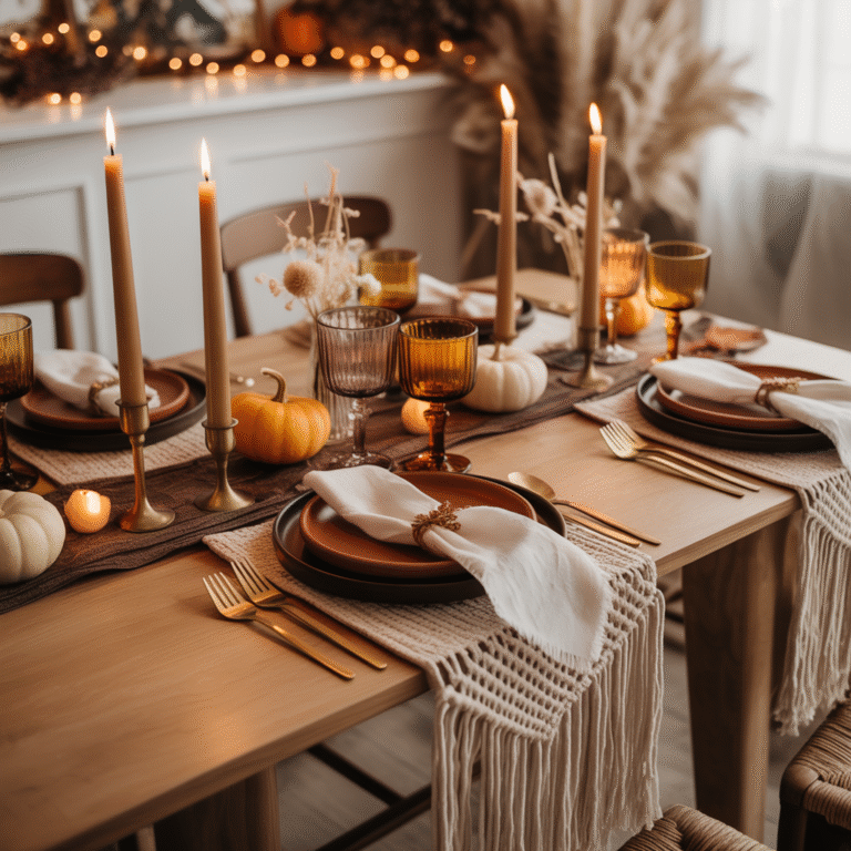 10 DIY Halloween Boho Table Settings for a Spooky Feast 7 Halloween Boho Table Settings