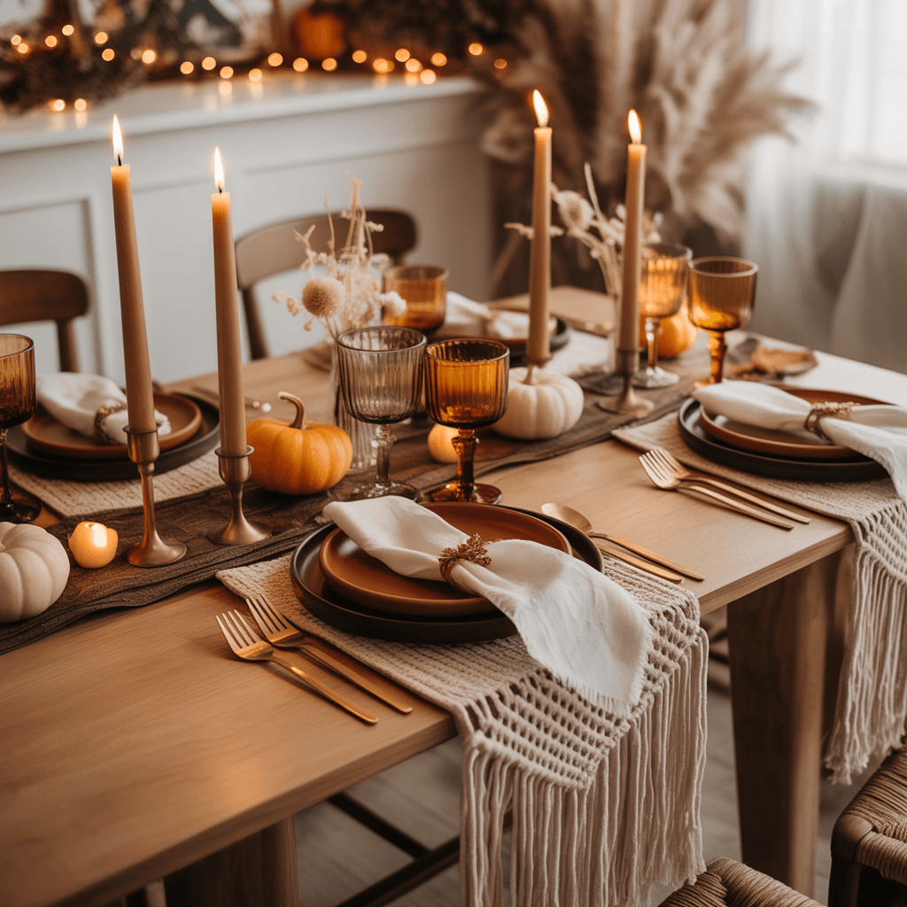 Halloween Boho Table Settings