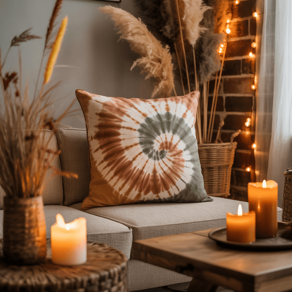 Minimalist skeleton print pillow in neutral tones.