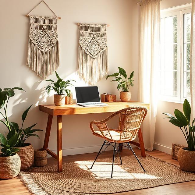 10 Genius Modern Boho Home Office Ideas for a Creative & Inspiring Workspace (2025) 2 Modern Boho Home Office Ideas