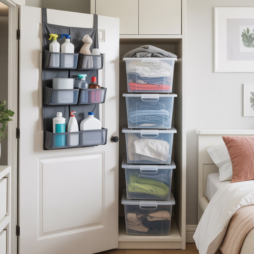 Over-the-door organizer – small space storage ideas