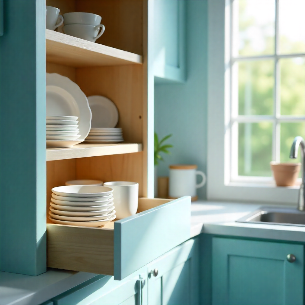 Small kitchen storage solutions with hooks and bins