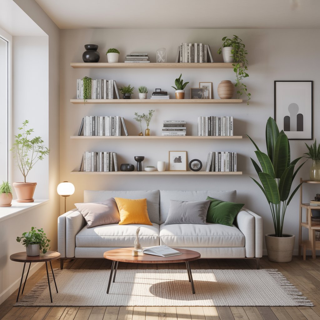 Vertical storage shelves for small rooms – home organization hacks