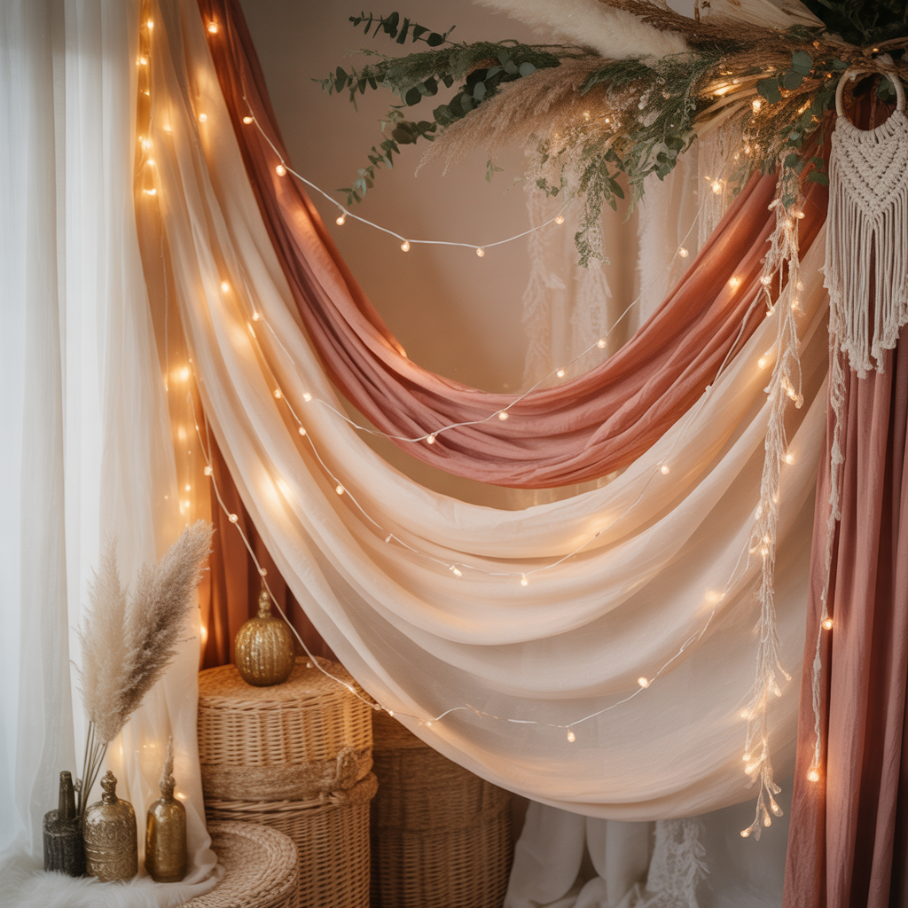 10 Stunning Boho Christmas Décor Ideas for a Whimsical Holiday Look 7 cozy-bohemian-christmas-nook-featuring
