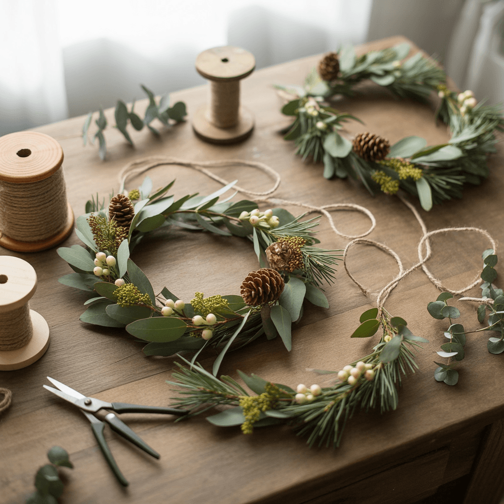 DIY Winter Greenery Garlands