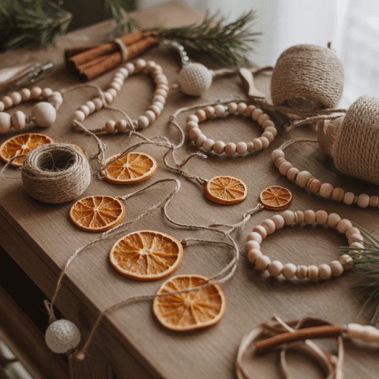 Handmade Christmas ornaments and natural DIY holiday decorations.