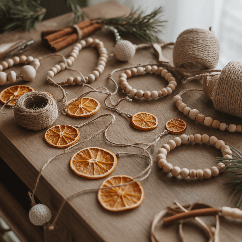 Handmade Christmas ornaments and natural DIY holiday decorations.