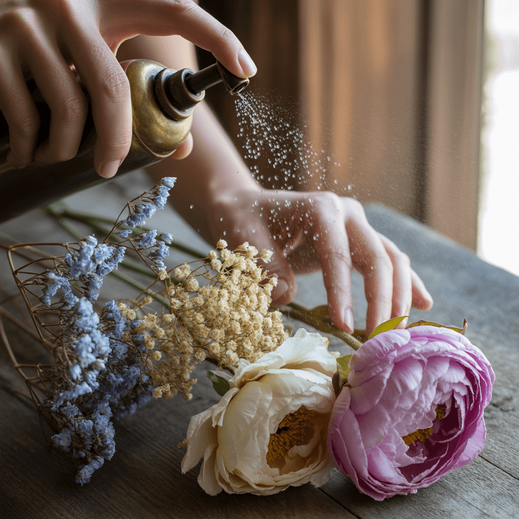  Hanging dried floral Christmas mobile with boho textures
