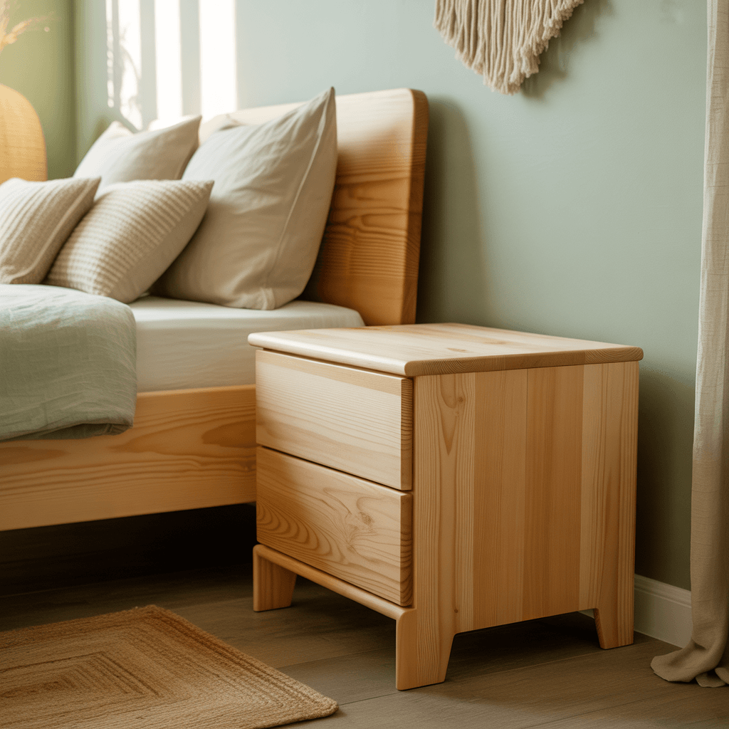  Light wood furniture in a Scandinavian Boho Bedroom