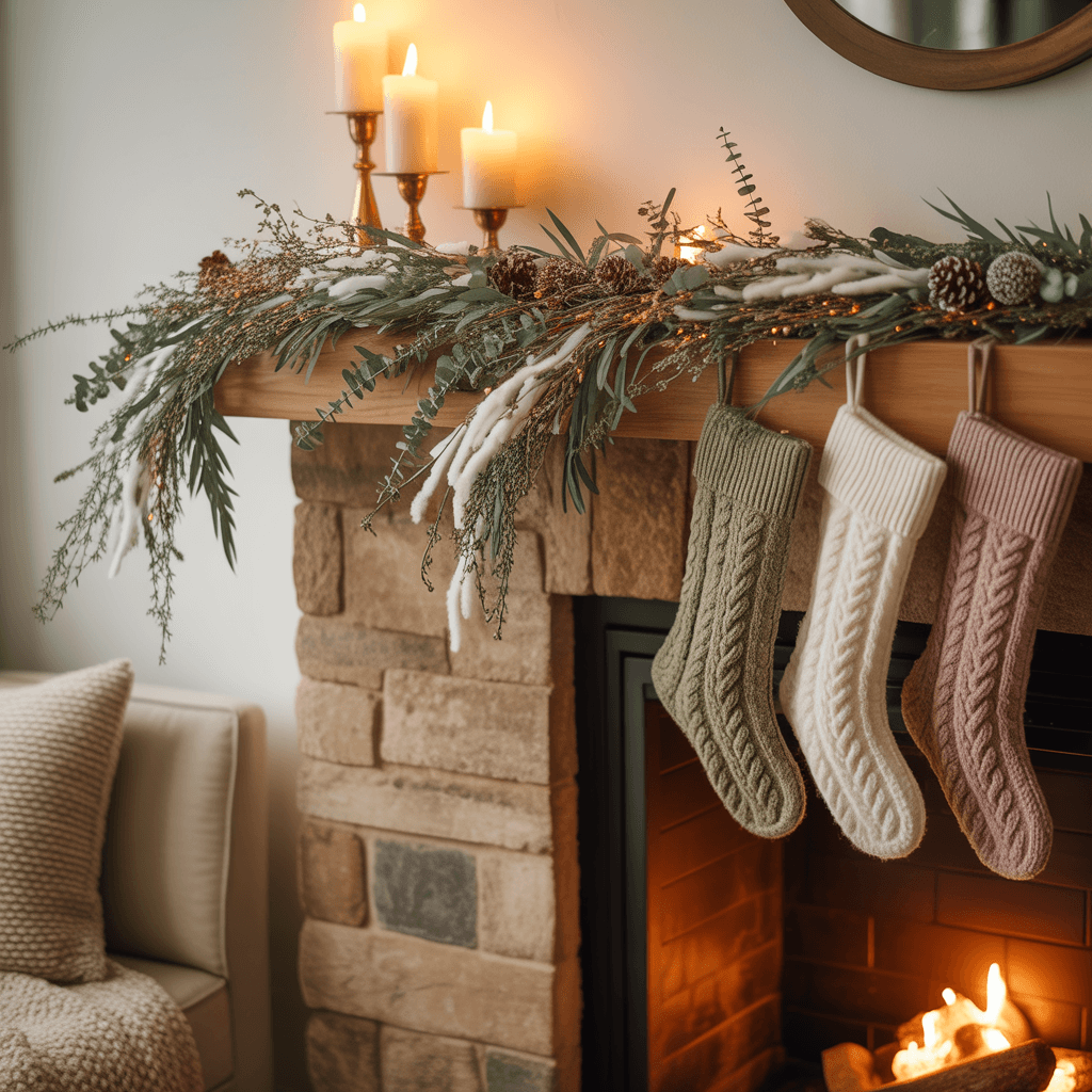 Person misting eucalyptus garland to keep it fresh.