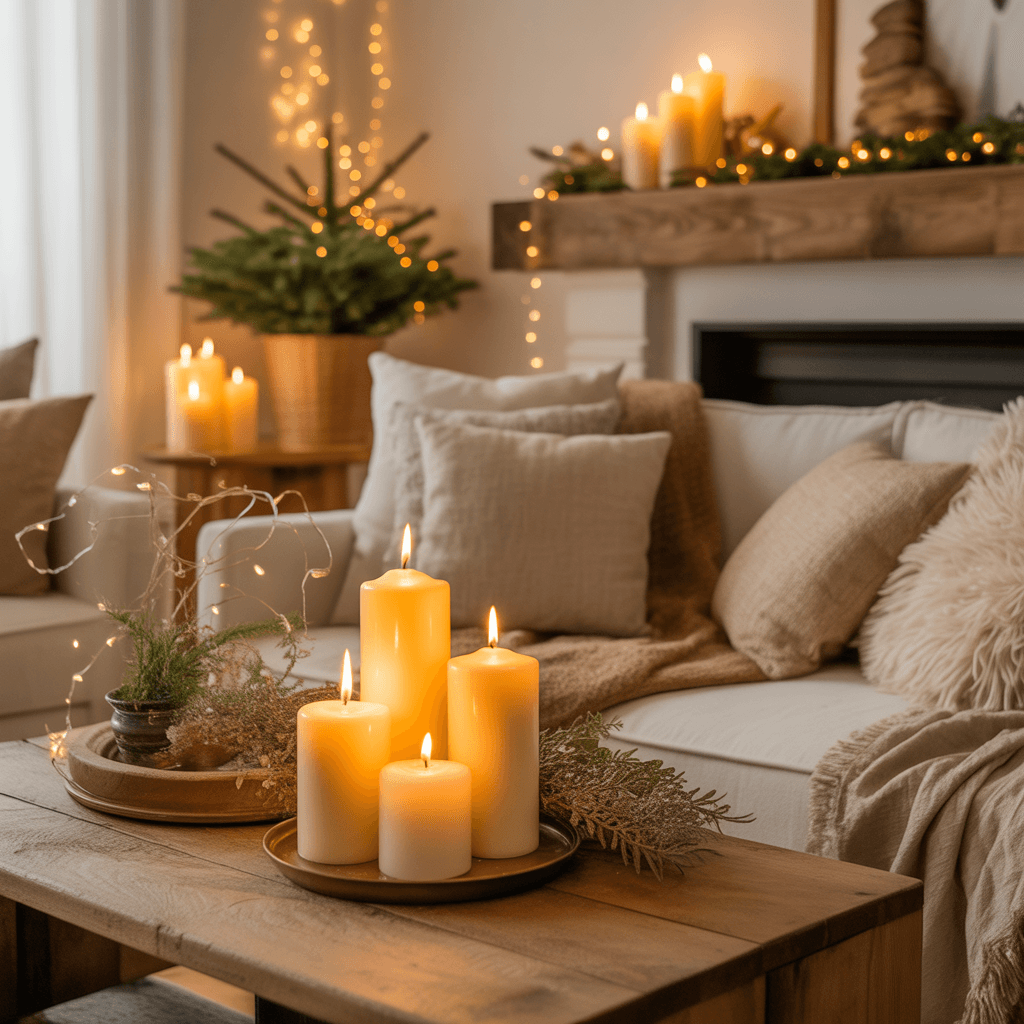 Repurposed Christmas decorations using everyday items.