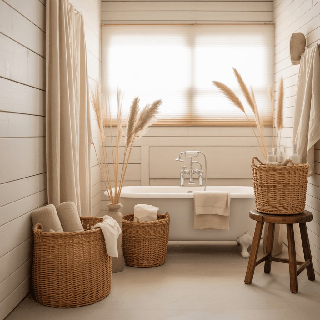 Scandinavian Boho styled room with cohesive soft color palette