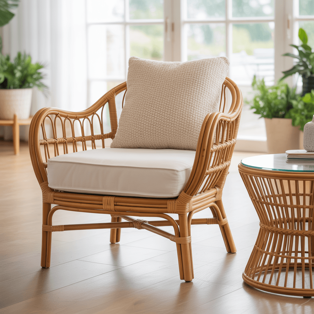 Walnut dining table paired with eco-friendly furniture and warm textiles.