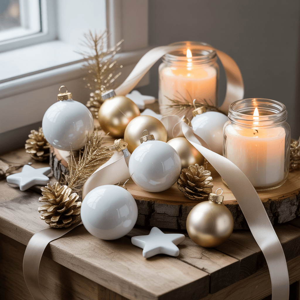 budget-friendly diy white and gold christmas decorations