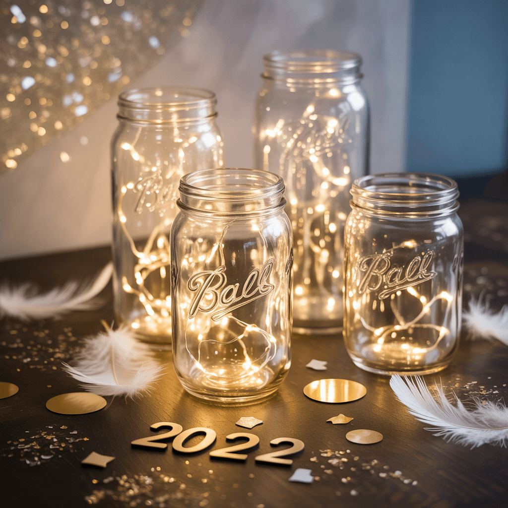  Best DIY New Year decor ideas with fairy light jars