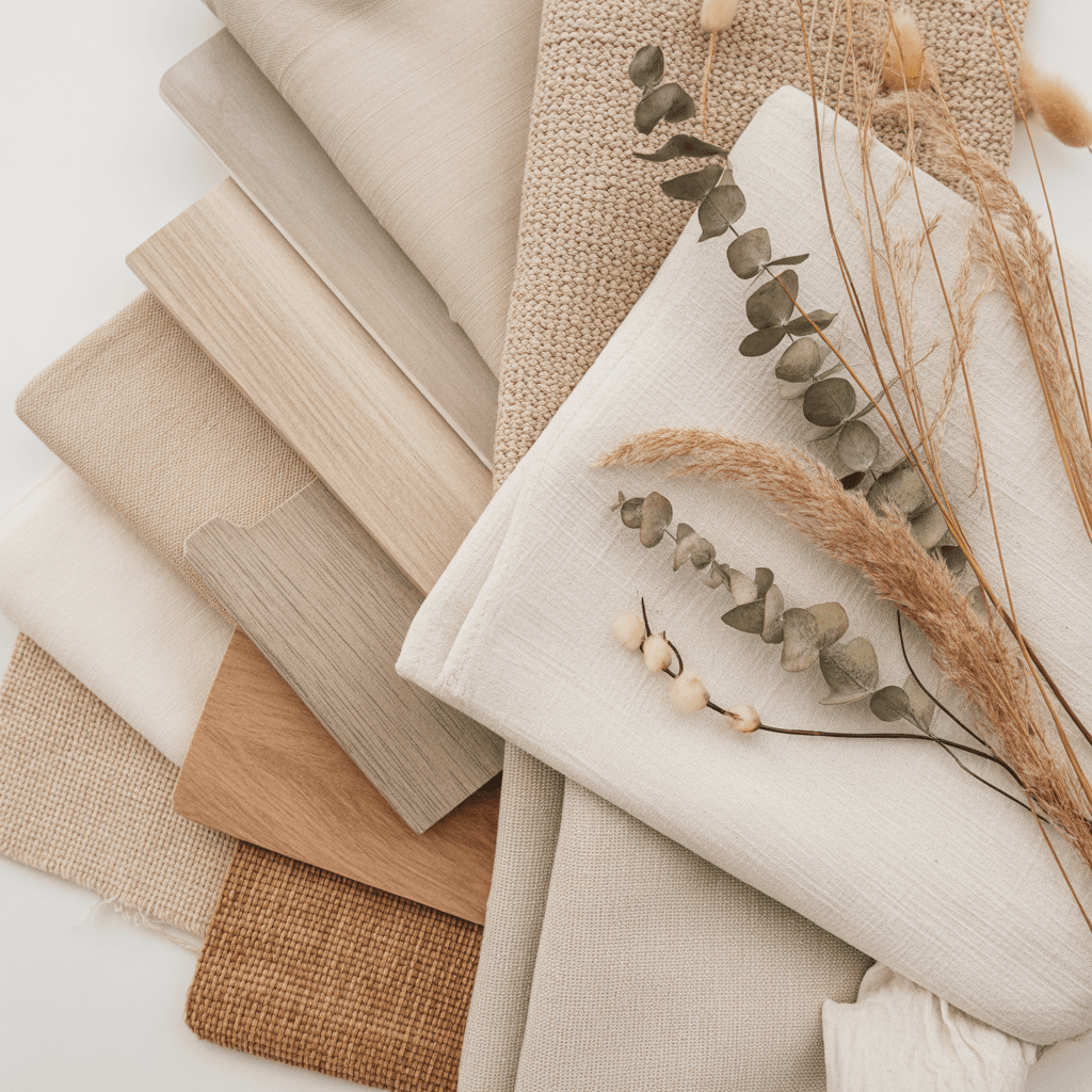 Boho neutral color palette for New Year entryway decor