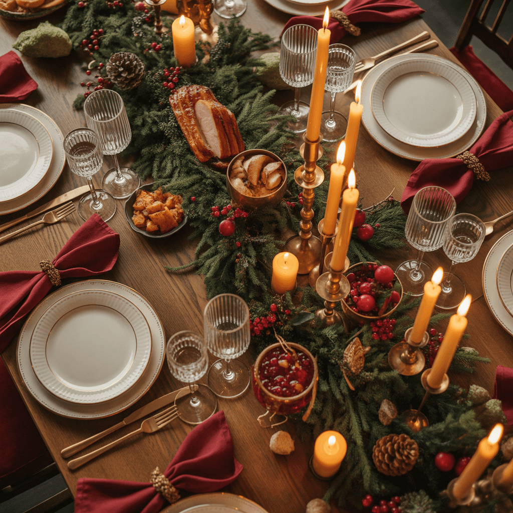Christmas kitchen table décor.