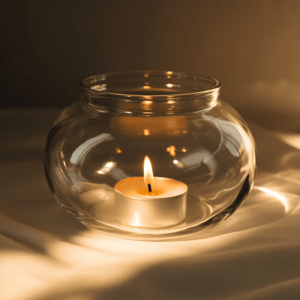 Clear DIY jelly candle holders for minimalist decor