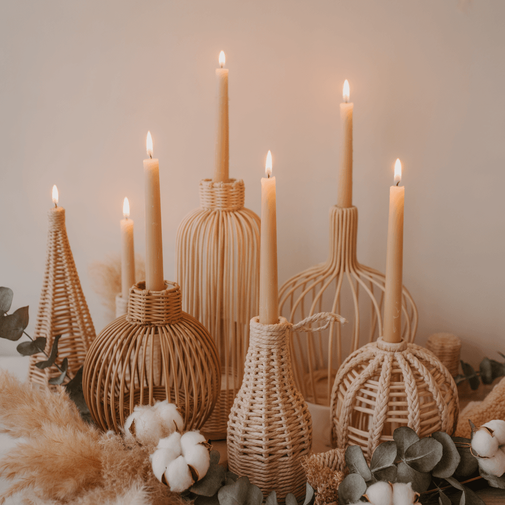 DIY New Year Candle Holders with a Boho Touch