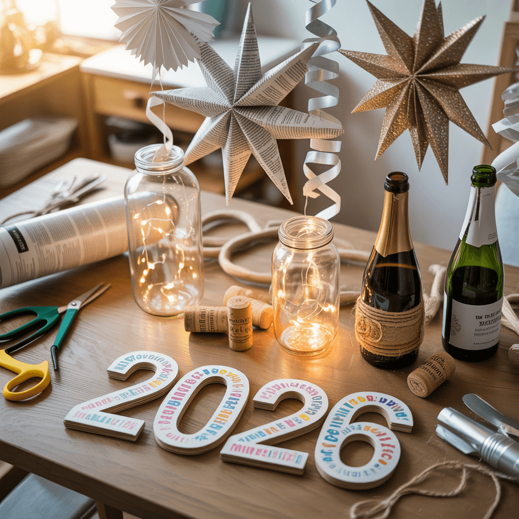 DIY New Year Decor Using Recycled Materials