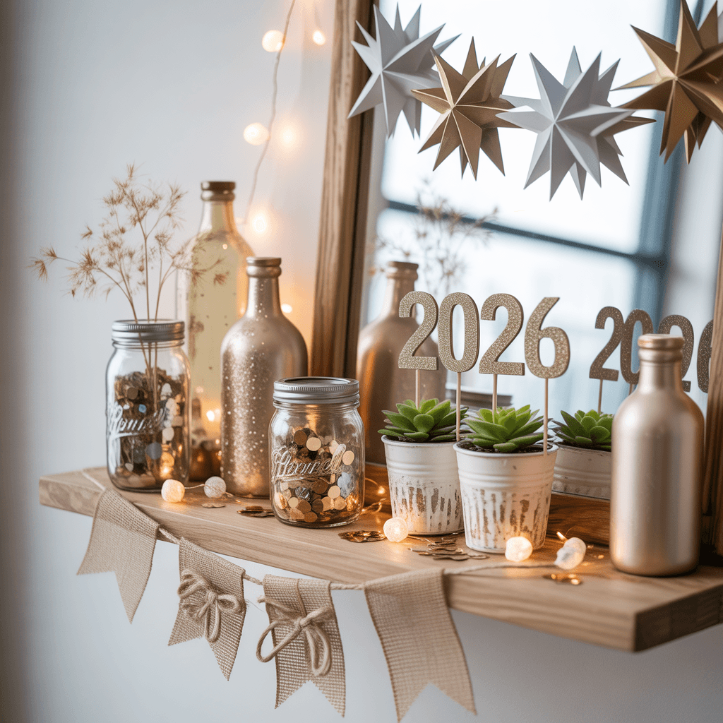 DIY New Year Shelf Styling with Quotes and Signs.