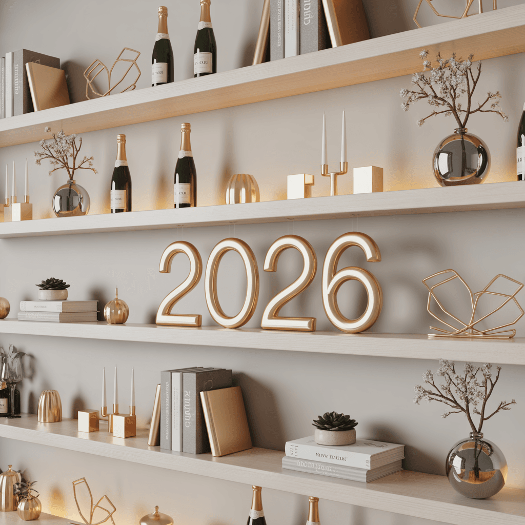 DIY New Year Shelf Styling for Open Shelves