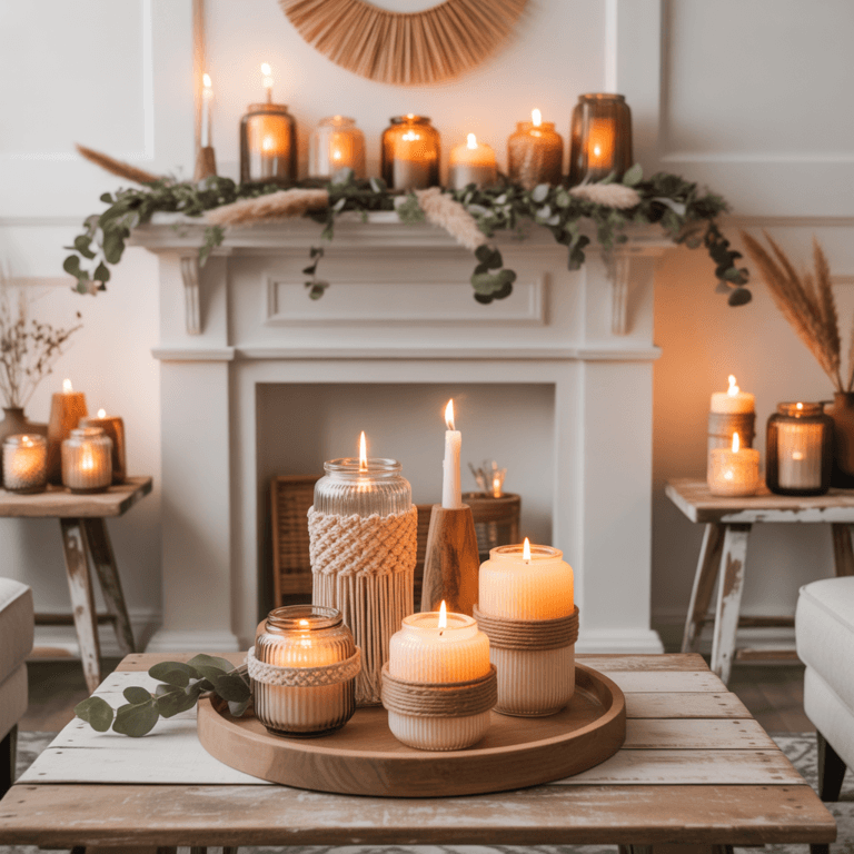 DIY New Year candle holders with a boho touch.