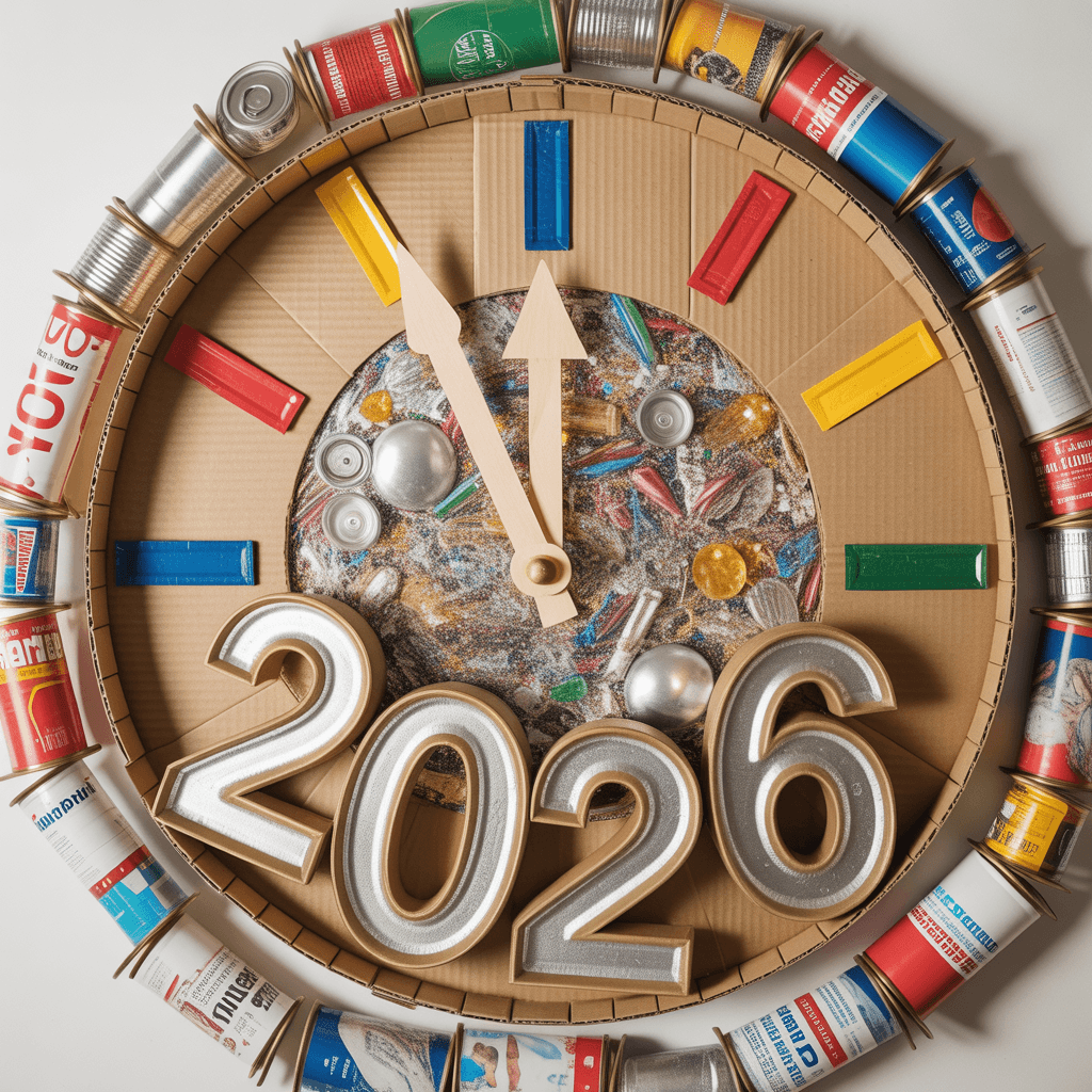 DIY New Year countdown clock decor eco friendly