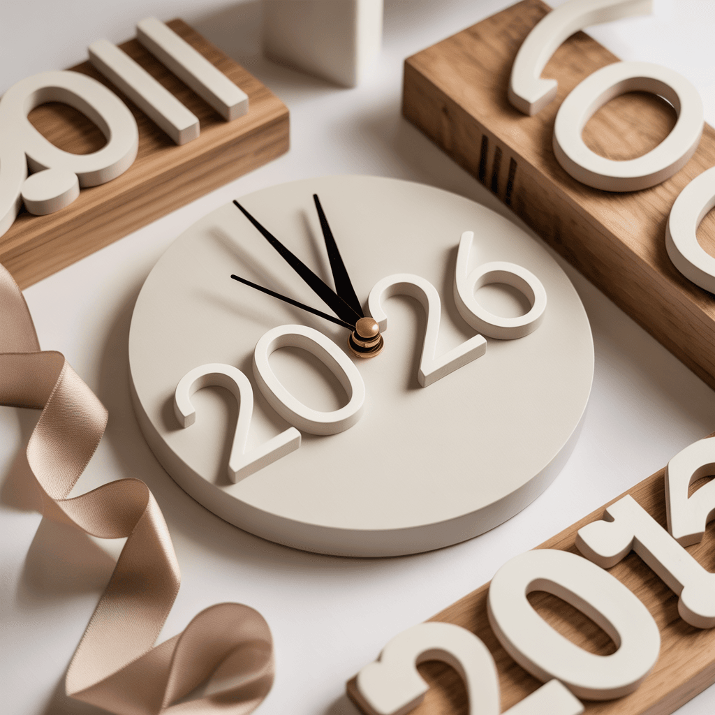 DIY New Year countdown clock decor minimalist