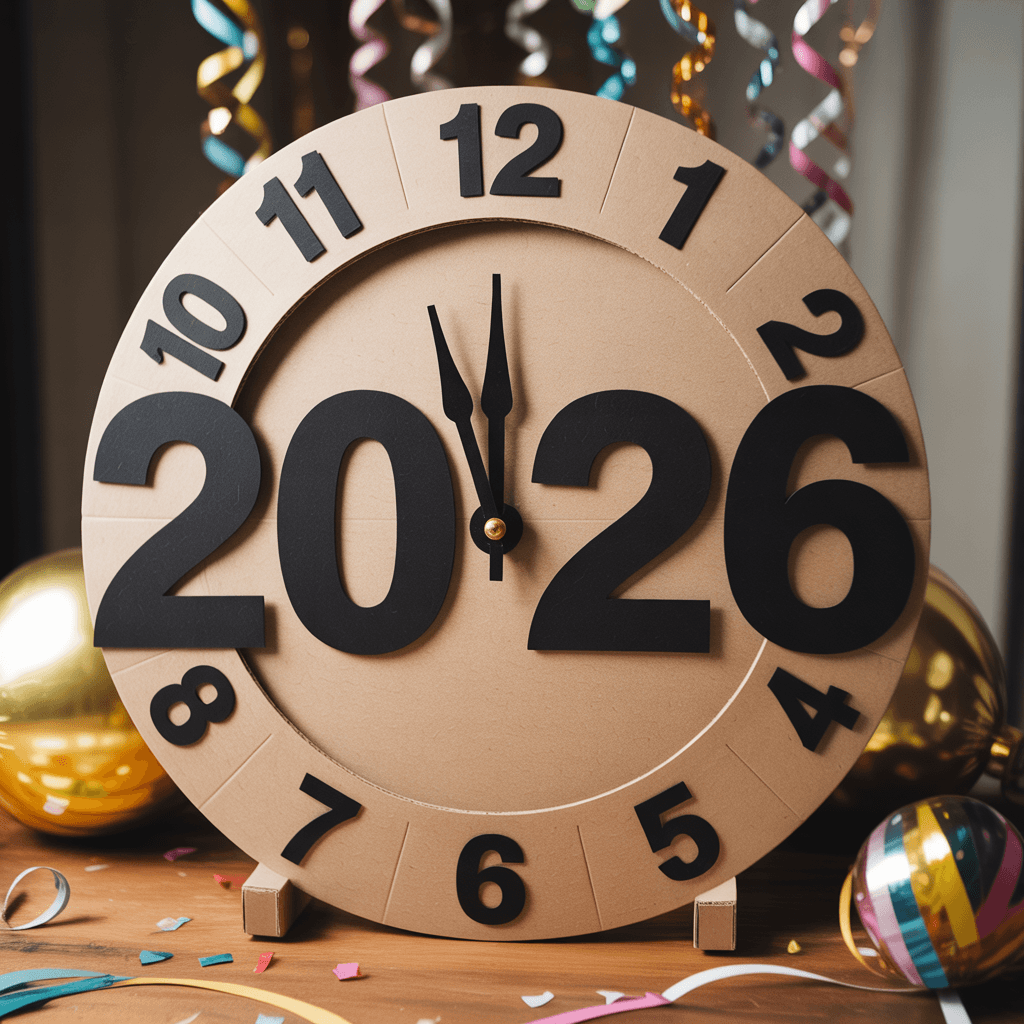 DIY New Year countdown clock decor paper clock
