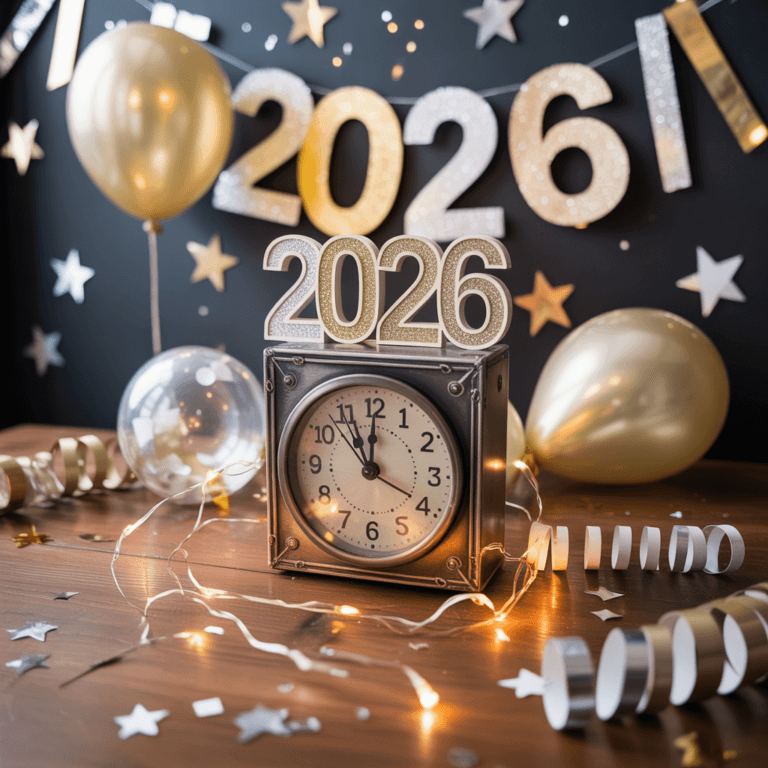 DIY New Year countdown clock decor tabletop