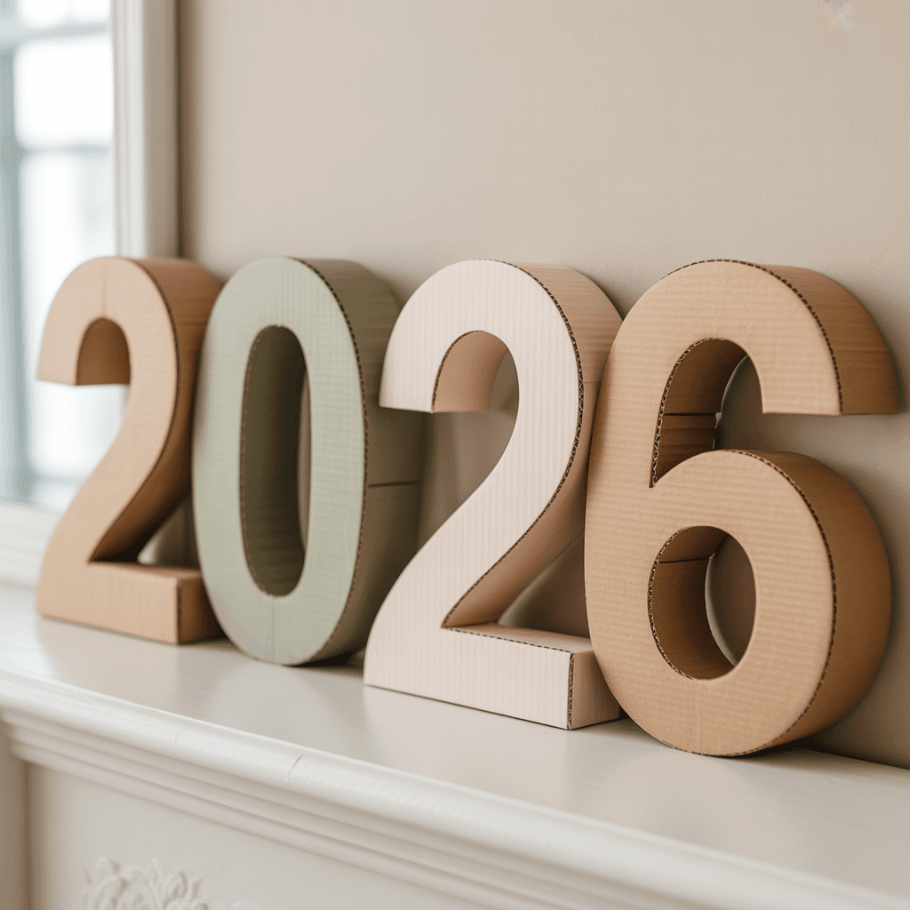 DIY New Year decor using recycled newspaper paper garlands