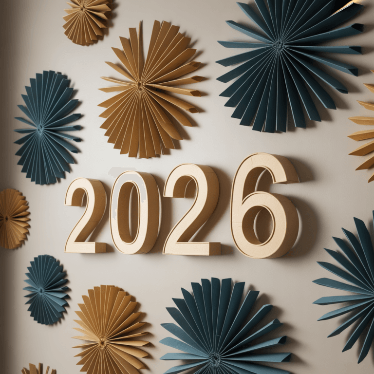 DIY New Year decor using recycled paper roll wall decor