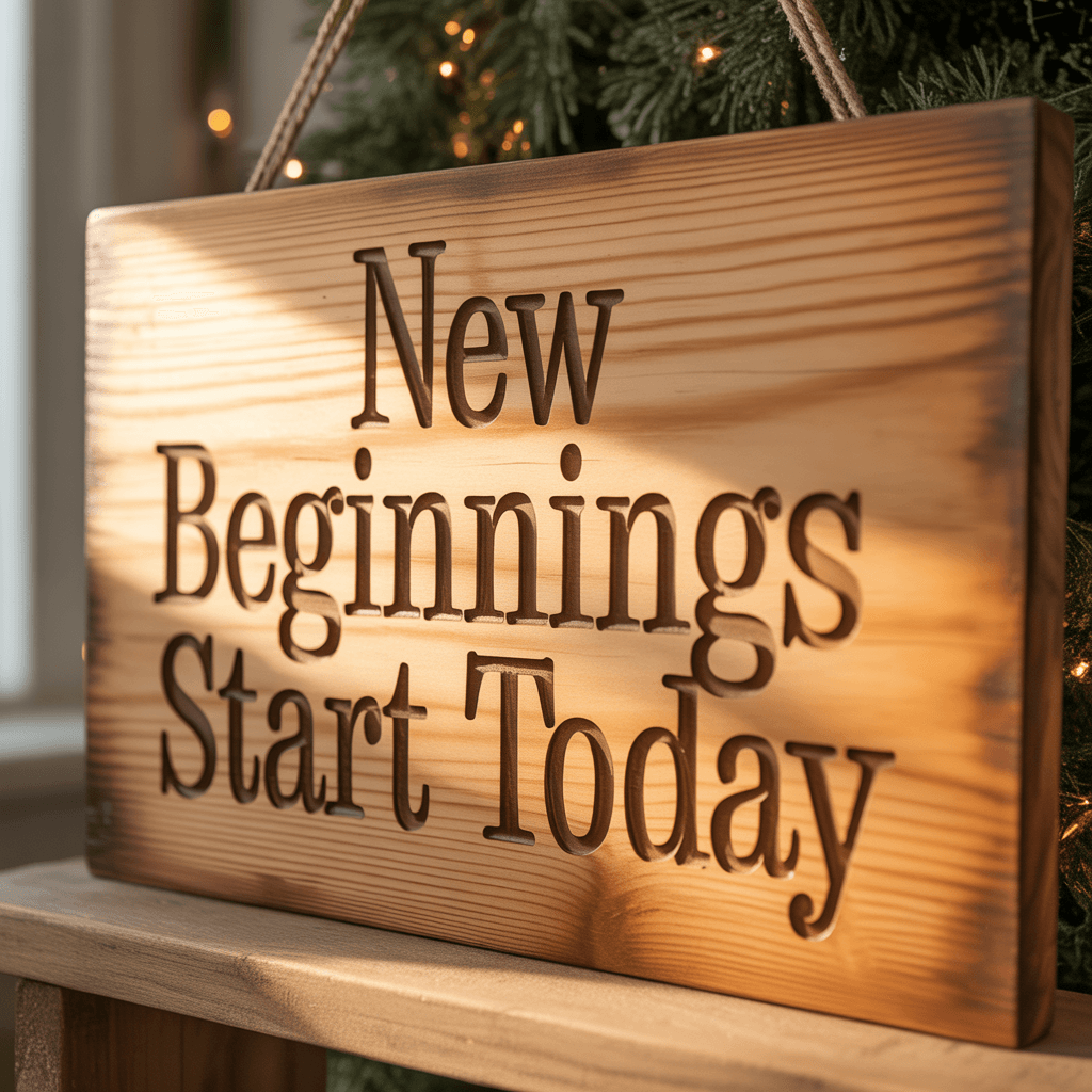  DIY New Year signs and banners on wooden boards