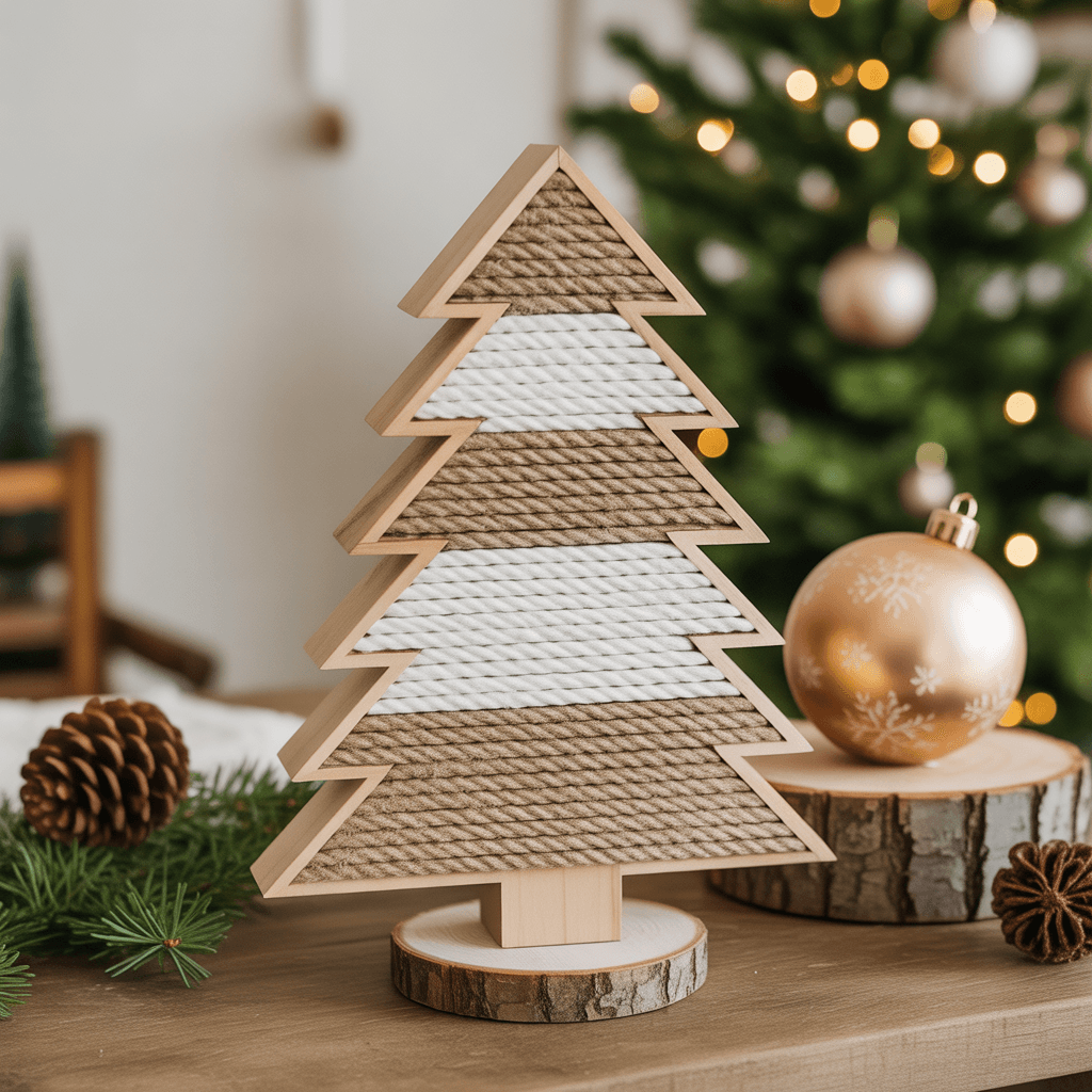 DIY Rustic Christmas Crafts Using Wood & Rope