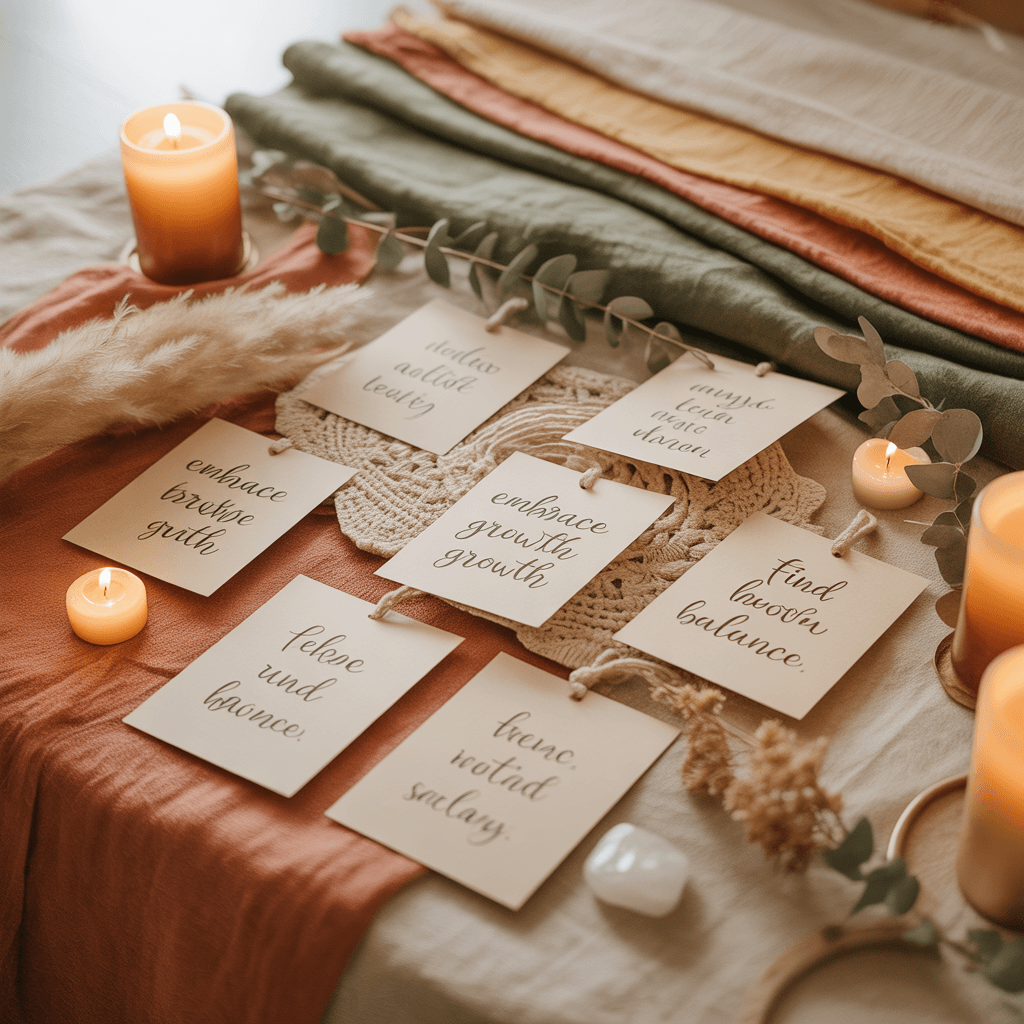 DIY boho New Year decorations with handwritten messages