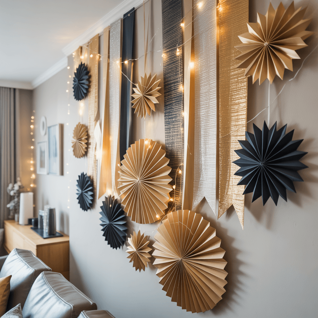 DIY cozy New Year decor ideas for small apartments wall decor
