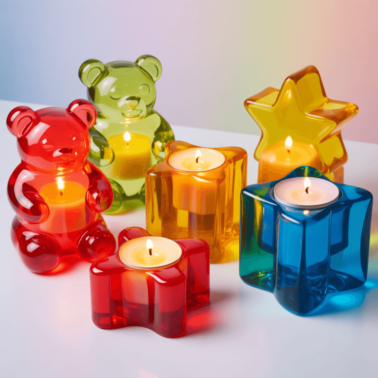 DIY jelly candle holders in playful shapes