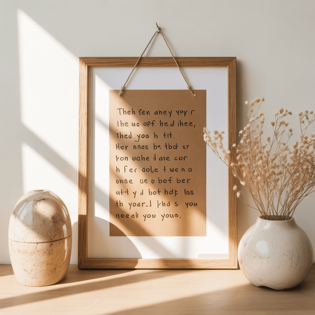 Handwritten neutral boho New Year affirmation wall art