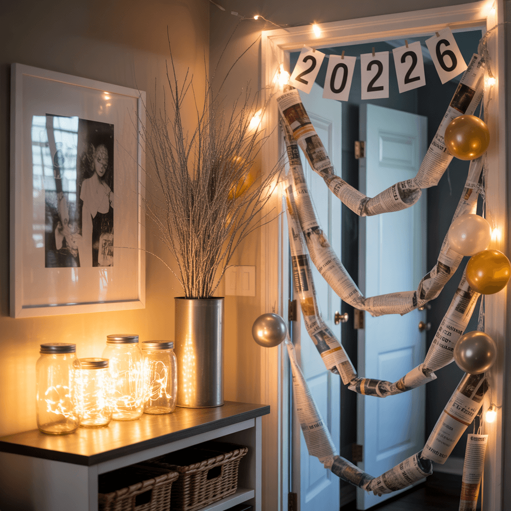 Last-minute DIY New Year entryway decor